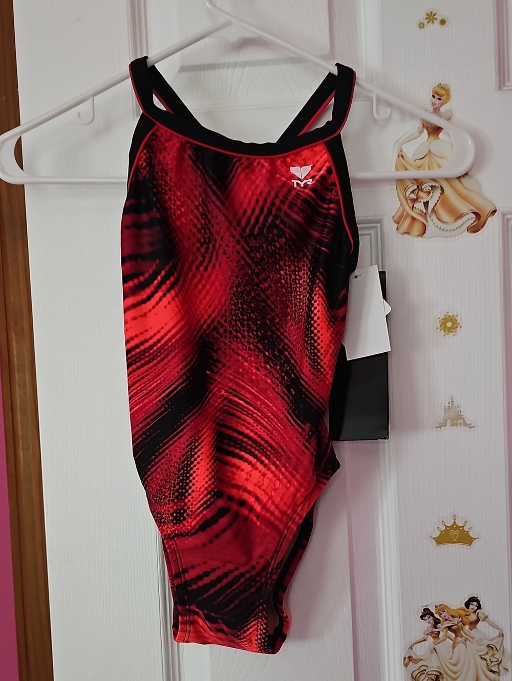 TYR Red & Black Swirl-Print Racerback One-Piece